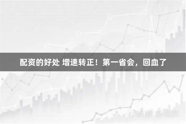 配资的好处 增速转正!第一省会,回血了